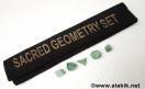 Green Aventurine 5pcs geometry set with velvet purse